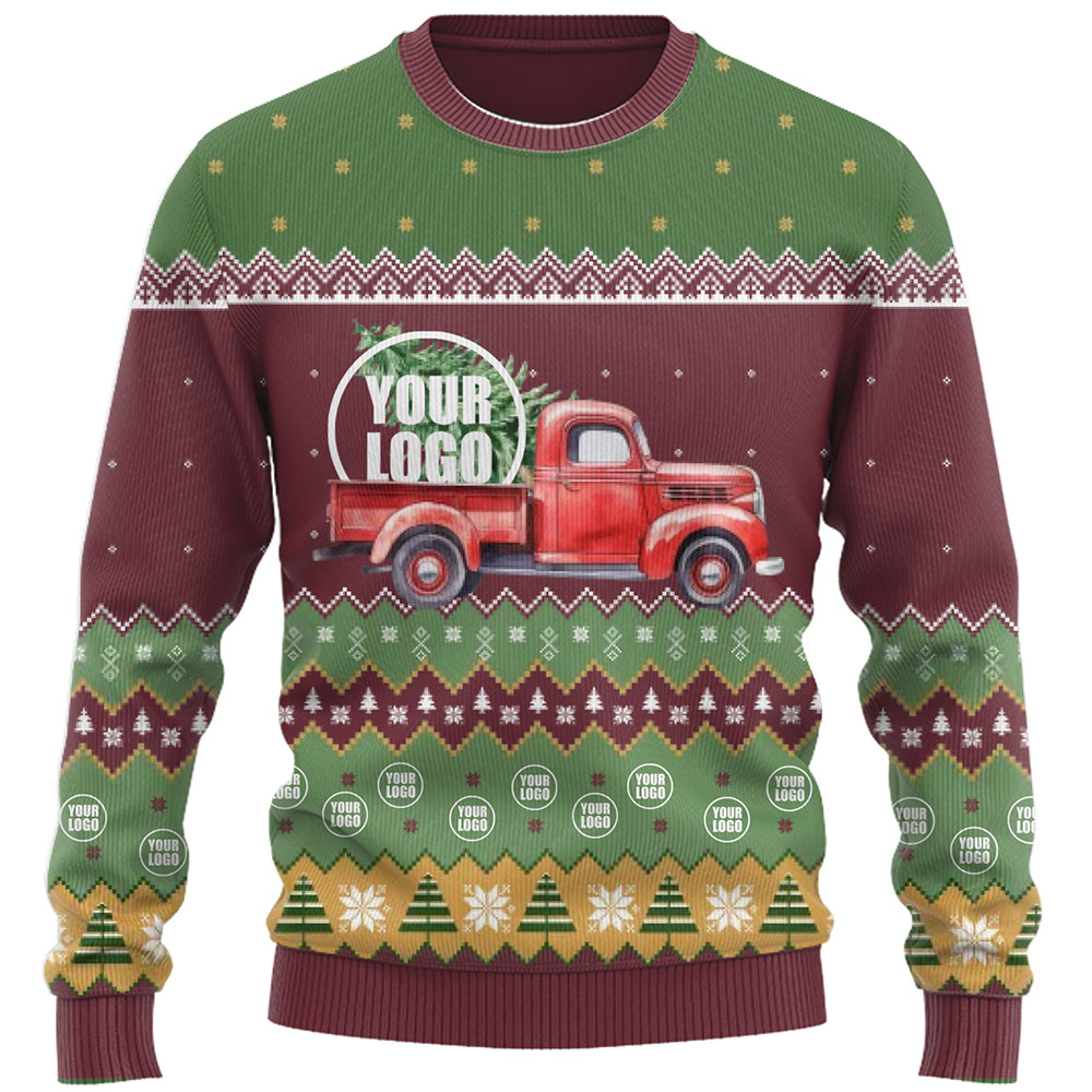 Holiday Theme Logo Or Face Ugly Christmas Sweater 5